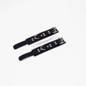 Черные кожаные наручники с регулируемыми ремешками - Crazy Handmade - купить с доставкой в Смоленске