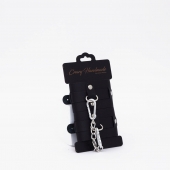 Черные кожаные наручники с хромированной фурнитурой - Crazy Handmade - купить с доставкой в Смоленске