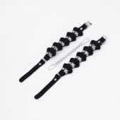 Черные кожаные наручники из звеньев - Crazy Handmade - купить с доставкой в Смоленске