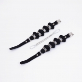 Черные кожаные оковы из звеньев - Crazy Handmade - купить с доставкой в Смоленске