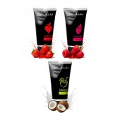 Набор из 3 съедобных лубрикантов JUJU (клубника, малина, кокос) - JuJu - купить с доставкой в Смоленске