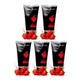 Набор из 5 съедобных лубрикантов JUJU со вкусом клубники - JuJu - купить с доставкой в Смоленске