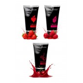 Набор из 3 съедобных лубрикантов JUJU (клубника, малина, вишня) - JuJu - купить с доставкой в Смоленске