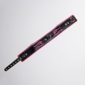 Черно-розовый ошейник с золотистой фурнитурой - Crazy Handmade - купить с доставкой в Смоленске