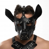 Черная кожаная маска «Собака» - Crazy Handmade - купить с доставкой в Смоленске