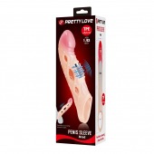 Телесная удлиняющая насадка с рельефом и вибрацией Brad - 21,3 см. - Baile - в Смоленске купить с доставкой