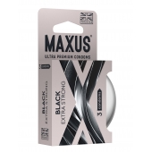 Черные утолщенные презервативы MAXUS Extra Strong с железным кейсом - 3 шт. - Maxus - купить с доставкой в Смоленске