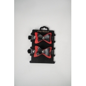 Черно-красные кожаные наручники с бантиками - Crazy Handmade - купить с доставкой в Смоленске