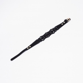 Черный ажурный чокер с золотистой фурнитурой - Crazy Handmade - купить с доставкой в Смоленске