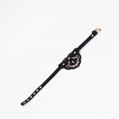 Черный чокер с клепками и золотистой фурнитурой - Crazy Handmade - купить с доставкой в Смоленске