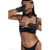 Фигурный набор для БДСМ-игр с узорами и золотистой фурнитурой - Crazy Handmade - купить с доставкой в Смоленске