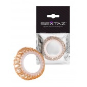 Эрекционное кольцо с бежевыми «ресничками» - Sextaz - в Смоленске купить с доставкой