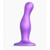 Фиолетовая насадка Strap-On-Me Dildo Plug Curvy size M - Strap-on-me - купить с доставкой в Смоленске