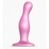 Розовая насадка Strap-On-Me Dildo Plug Curvy size M - Strap-on-me - купить с доставкой в Смоленске