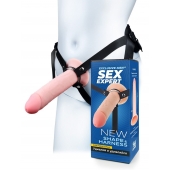 Мужской полый страпон на регулируемых ремешках - 22 см. - Sex Expert - купить с доставкой в Смоленске