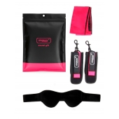Черно-розовый эротический набор: маска, наручники и повязка - Erokay - купить с доставкой в Смоленске