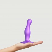 Фиолетовая насадка Strap-On-Me Dildo Plug Curvy size S - Strap-on-me - купить с доставкой в Смоленске