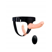 Женский страпон с 2 насадками, вибрацией и пультом ДУ - Erowoman-Eroman - купить с доставкой в Смоленске