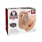 Телесный мастурбатор с вибрацией Double Pounder Vibrating Squeeze Stroker - Pipedream - в Смоленске купить с доставкой