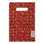 Красный подарочный новогодний пакет с вырубной ручкой (20х30 см) - Сима-Ленд - купить с доставкой в Смоленске