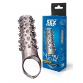 Дымчатая насадка на пенис с шипами и выпуклостями - 12 см. - Sex Expert - в Смоленске купить с доставкой