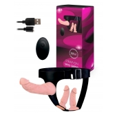 Женский страпон с 3 насадками и вибрацией - Erowoman-Eroman - купить с доставкой в Смоленске