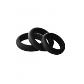 Набор из 3 черных эрекционных колец Smooth Silicone Cockring Pack - Dream Toys - в Смоленске купить с доставкой