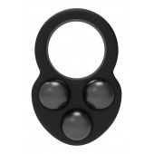 Черное эрекционное кольцо с утяжелителями - Dream Toys - в Смоленске купить с доставкой