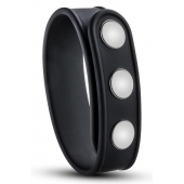 Черное эрекционное кольцо на кнопках - Blush Novelties - в Смоленске купить с доставкой