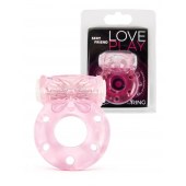 Розовое эрекционное виброкольцо с бабочкой - 1137 - в Смоленске купить с доставкой
