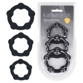 Набор из 3 эрекционных колец Beaded Silicone Cockring Set - Shots Media BV - в Смоленске купить с доставкой