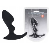 Черная анальная пробка для массажа простаты Double Ripple Silicone Prostate Massager - Shots Media BV - в Смоленске купить с доставкой
