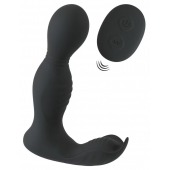 Черная анальная пробка с вибрацией, вращением и пультом ДУ RC Butt Plug with 2 Functions - Orion - в Смоленске купить с доставкой