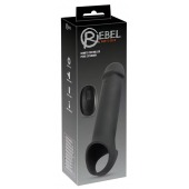 Черная вибронасадка для пениса с хомутом для мошонки и пультом ДУ Remote Controlled Penis Extension - Orion - в Смоленске купить с доставкой