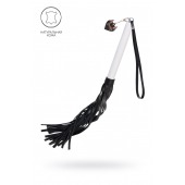 Плеть с белой рукоятью и чёрными хлыстами - 50 см. - Pecado - купить с доставкой в Смоленске