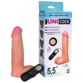 Фаллическая насадка Харнесс UNICOCK 5,5  с вибрацией - 17 см. - LOVETOY (А-Полимер) - купить с доставкой в Смоленске