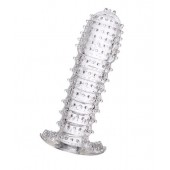 Гелевая прозрачная насадка c шипами - 12 см. - Toyfa Basic - в Смоленске купить с доставкой