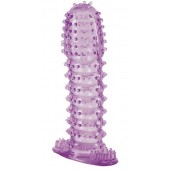 Гелевая фиолетовая насадка с шипами - 12 см. - Toyfa Basic - в Смоленске купить с доставкой