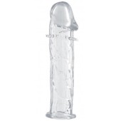Гладкая прозрачная насадка с усиками под головкой - 12,5 см. - Toyfa Basic - в Смоленске купить с доставкой