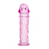 Гладкая розовая насадка с усиками под головкой - 12,5 см. - Toyfa Basic - в Смоленске купить с доставкой