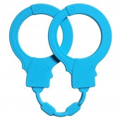 Голубые силиконовые наручники Stretchy Cuffs Turquoise - Lola Games - купить с доставкой в Смоленске