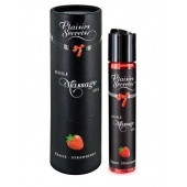 Массажное масло с ароматом клубники Huile de Massage Gourmande Fraise des Bois - 59 мл. - Plaisir Secret - купить с доставкой в Смоленске