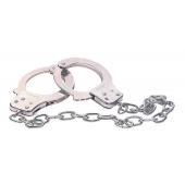 Наручники из металла с длинной цепочкой CHROME HANDCUFFS METAL HANDCUFFS W. KEY - NMC - купить с доставкой в Смоленске