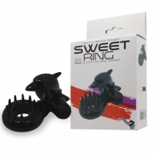Чёрное эрекционное виброкольцо Sweet Ring с дельфинчиком - Baile - в Смоленске купить с доставкой