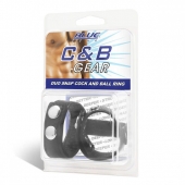 Утяжка на пенис с клёпками Duo Snap Cock And Ball Ring - BlueLine - купить с доставкой в Смоленске