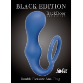Синее эрекционное кольцо с анальной пробкой Double Pleasure Anal Plug - Lola Games - в Смоленске купить с доставкой