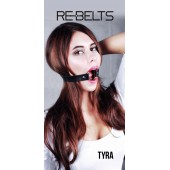 Чёрный кожаный чокер-кляп Tyra Black - Rebelts - купить с доставкой в Смоленске