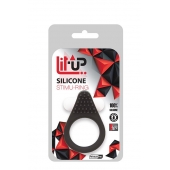 Чёрное эрекционное кольцо LIT-UP SILICONE STIMU RING 1 BLACK - Dream Toys - в Смоленске купить с доставкой