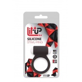 Чёрное эрекционное виброкольцо LIT-UP SILICONE STIMU RING 3 BLACK - Dream Toys - в Смоленске купить с доставкой