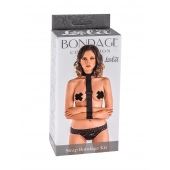 Ошейник с длинной лентой и наручниками Strap Bondage Kit Plus Size - Lola Games - купить с доставкой в Смоленске